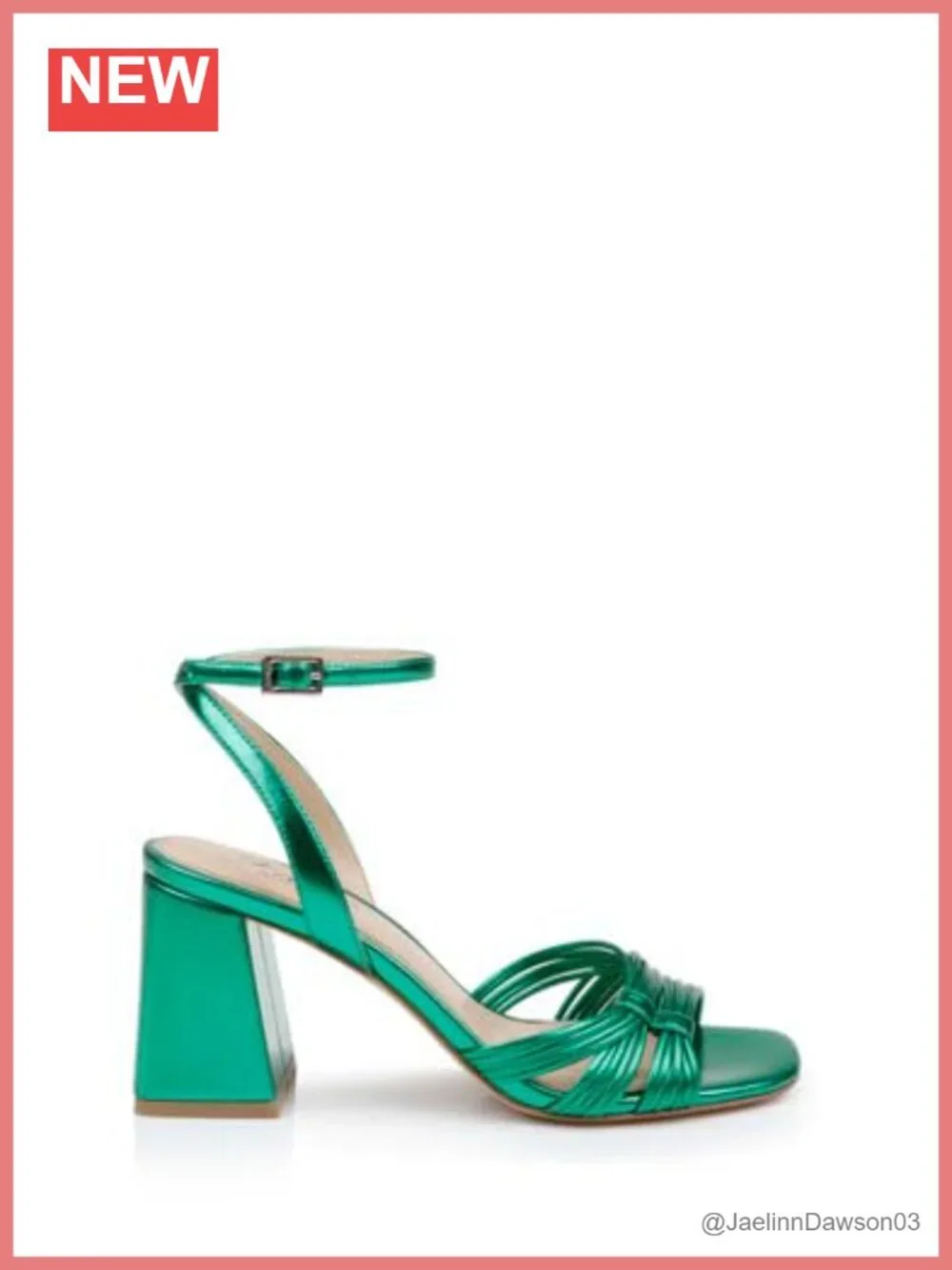 Jewel Badgley Mischka Michelle Metallic Strappy Block Heel Sandals